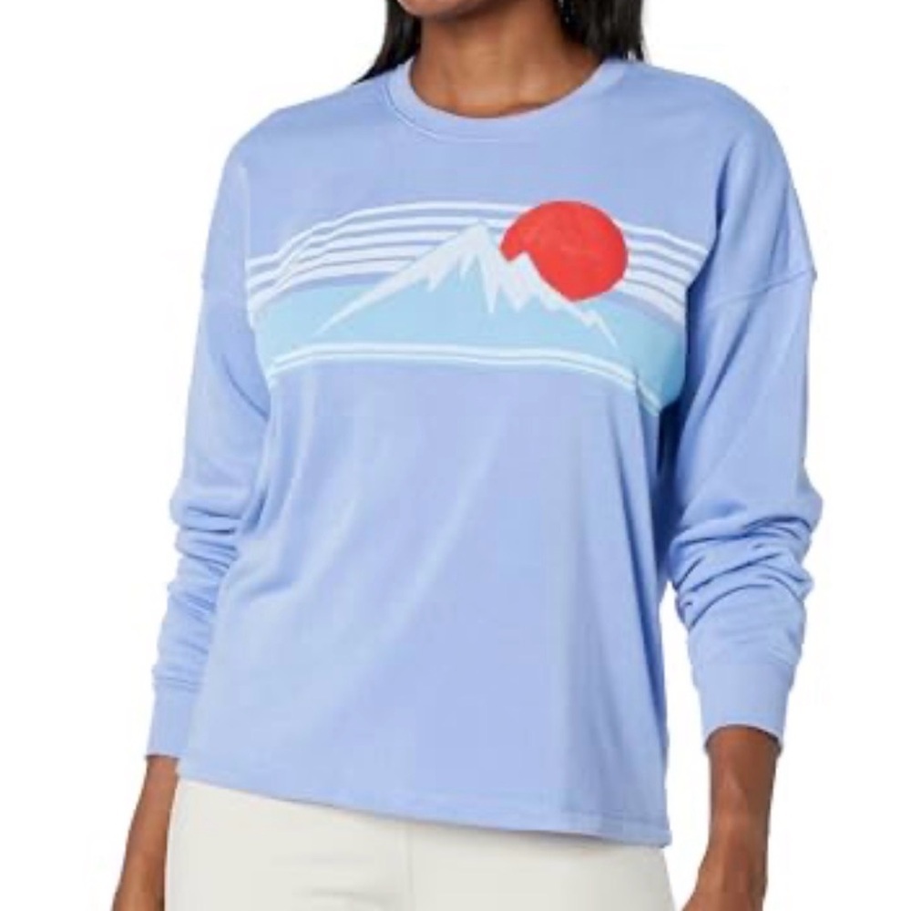P.J. Salvage Sweatshirt Top Mountain Scene